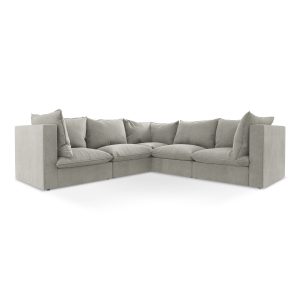 LaMiaSofa Modulaire hoekbank Ravenna – textuurstof – lichtgrijs – 255x