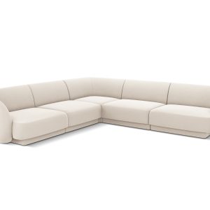Micadoni Symmetrische hoekbank Miley 5-zits, flueel, lichtbeige – 255x Micadoni Symmetrische hoekbank Miley 5-zits, flueel, lichtbeige – 255x