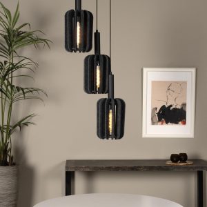 Lucide hanglamp RAFAL – 3xE27 – Grijs Lucide hanglamp RAFAL – 3xE27 – Grijs