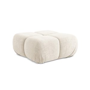 LaMiaSofa Poef Sanremo – chenille stof – lichtbeige – 95x95x41 LaMiaSofa Poef Sanremo – chenille stof – lichtbeige – 95x95x41
