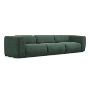 LaMiaSofa 4-zits bank Bari – chenille stof – groente – 319x89x70