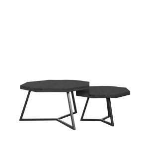 LABEL51 Salontafel Figure – Zwart Mangohout – 70x70x40cm – Set van 2 LABEL51 Salontafel Figure – Zwart Mangohout – 70x70x40cm – Set van 2