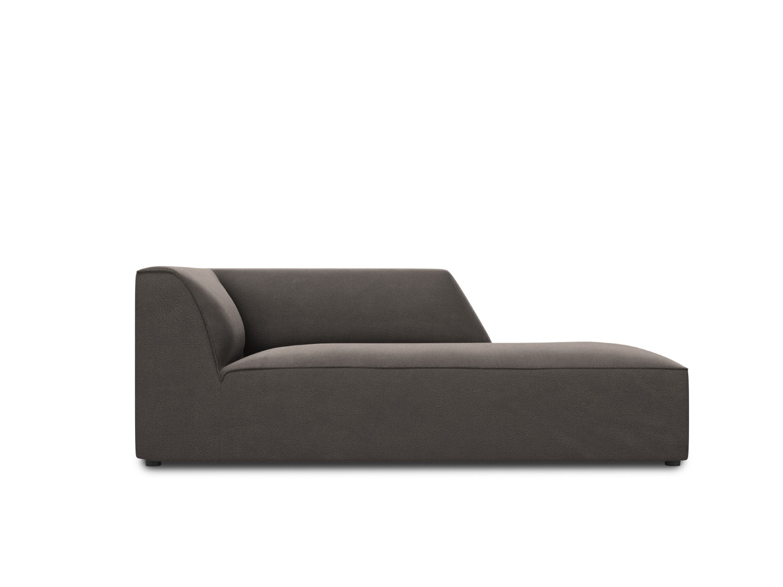 Micadoni rechter chaise longue Ruby flueel, donkergrijs - 180x93x69cm