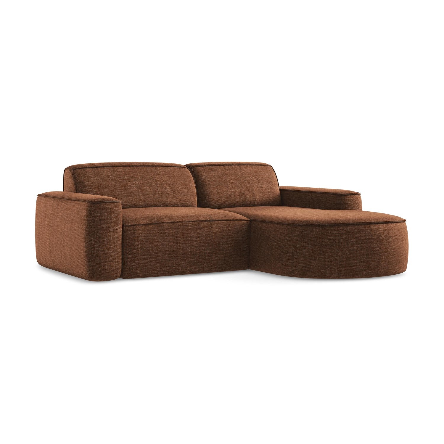 LaMiaSofa hoekbank rechts Melissa - textuurstof - terracotta - 224x166