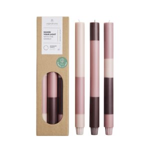 Originalhome dinerkaarsen gelaadge Dusty Rose – 30 cm – set van 3 Originalhome dinerkaarsen gelaadge Dusty Rose – 30 cm – set van 3