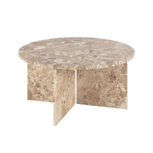 Loff Design Salontafel Jukaa – ø90 cm – Beige Marmer