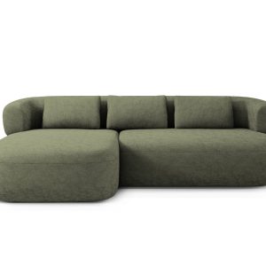 Micadoni linker hoekbank Jenny 5-zits, chenille groente – 145x225x73cm Micadoni linker hoekbank Jenny 5-zits, chenille groente – 145x225x73cm