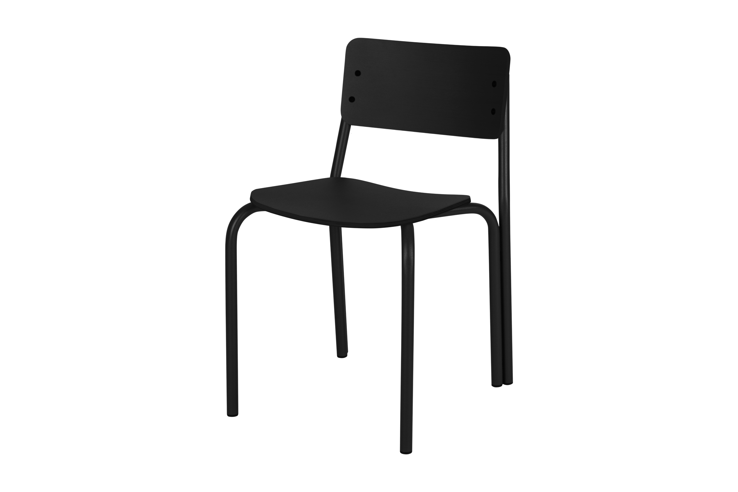 noo.ma Kei Chair - strak plywood design Vulcano Black, zithoogte 44,5
