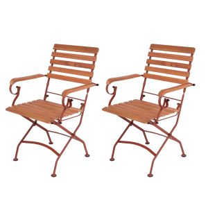 MaximaVida inklapbare tuinstoel Toscana met armleuning roestbruin 2 st MaximaVida inklapbare tuinstoel Toscana met armleuning roestbruin 2 st