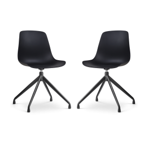 Nolon Nola-Pip Draaibare Eetkamerstoelen Zwart – Zwart Onderstel – 2x Nolon Nola-Pip Draaibare Eetkamerstoelen Zwart – Zwart Onderstel – 2x