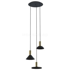 Nowodvorski hanglamp Hermanos – 3 lichts – 40 x 130 cm – zwart – goud Nowodvorski hanglamp Hermanos – 3 lichts – 40 x 130 cm – zwart – goud