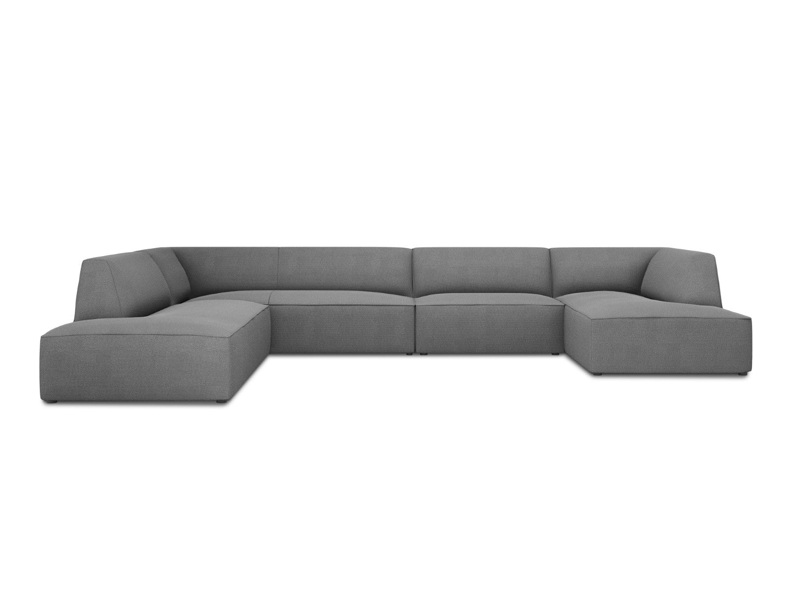 Micadoni Panoramische hoekbank links Ruby 7-zits, structurele stof, gr