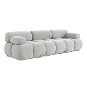 LaMiaSofa 3-zits bank Sanremo – velours – zilver – 285x96x70