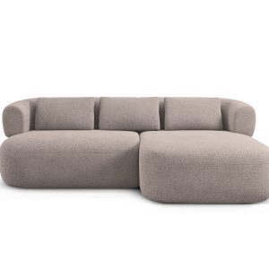 Micadoni rechter hoekbank Jenny 5-zits, boucle lichtbruin – 145x200x73 Micadoni rechter hoekbank Jenny 5-zits, boucle lichtbruin – 145x200x73