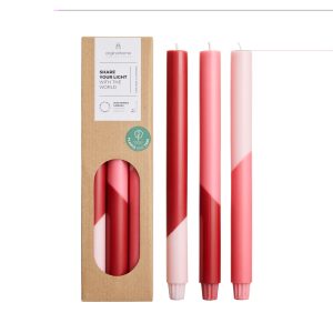 Originalhome dinerkaarsen diagonaal Love – 30 cm – set van 3 Originalhome dinerkaarsen diagonaal Love – 30 cm – set van 3