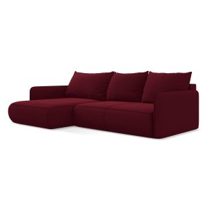 LaMiaSofa hoekbank links Palermo – velours – bourgondië – 240x148x86 LaMiaSofa hoekbank links Palermo – velours – bourgondië – 240x148x86