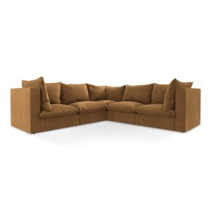 LaMiaSofa Modulaire hoekbank Ravenna – textuurstof – terracotta – 255x