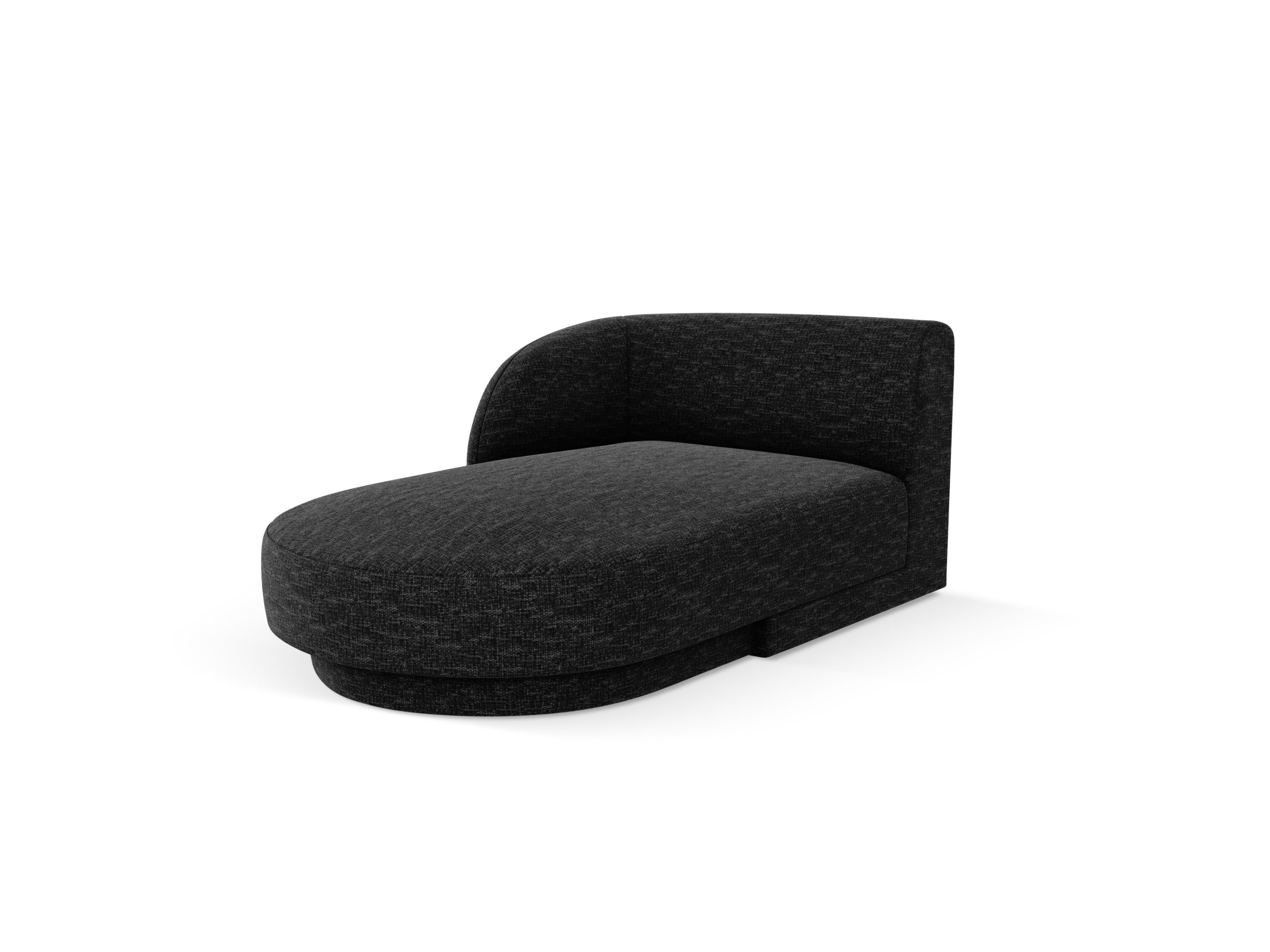 Micadoni linker meridiaan Miley chenille, zwart - 156x90x70cm