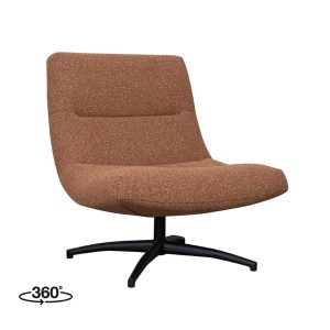 LABEL51 Fauteuil Calix – Oranje Bouclé – Draaibaar LABEL51 Fauteuil Calix – Oranje Bouclé – Draaibaar