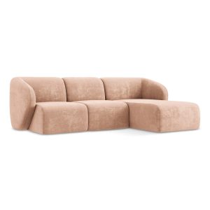 LaMiaSofa hoekbank rechts Cervo – chenille stof – perzik – 248x166x90 LaMiaSofa hoekbank rechts Cervo – chenille stof – perzik – 248x166x90