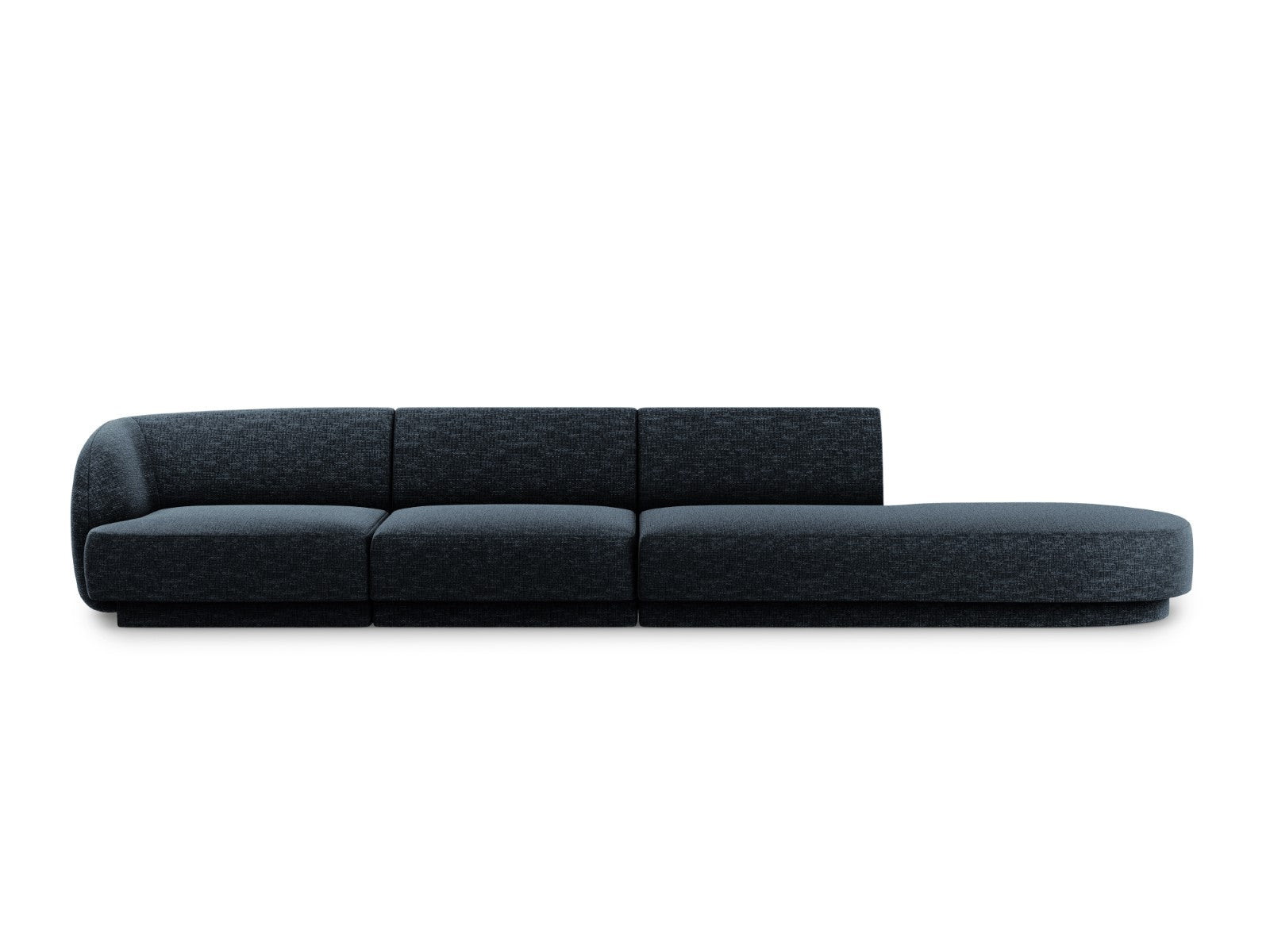Micadoni Rechte bank Miley 4-zits, chenille, koningsblauw - 90x323x70c