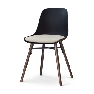 Nolon Nena-Liv Eetkamerstoel Zwart met Naturelbeige Zitkussen Walnoot Nolon Nena-Liv Eetkamerstoel Zwart met Naturelbeige Zitkussen Walnoot