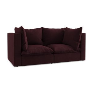 LaMiaSofa Tweezits modulaire bank Ravenna – textuurstof – bordeaux – 1