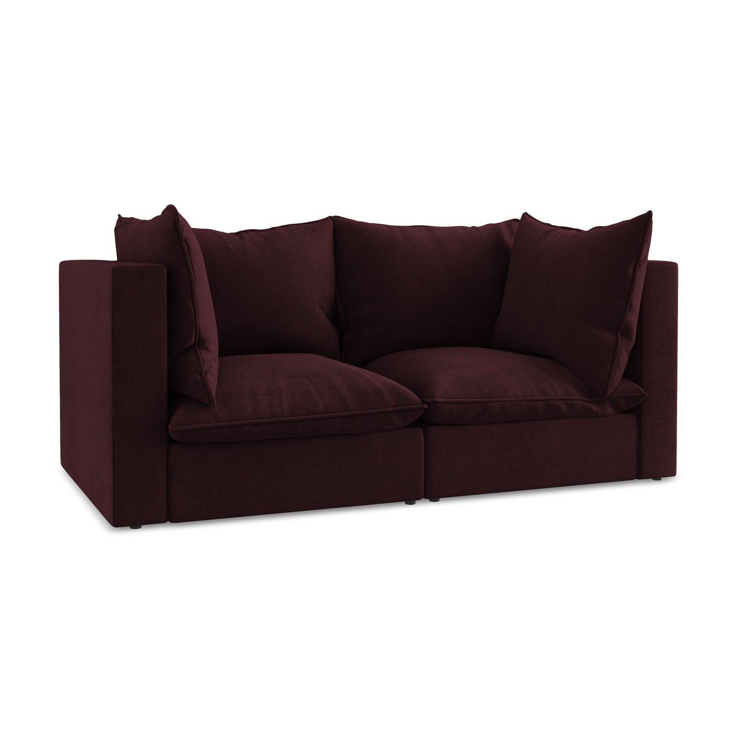 LaMiaSofa Tweezits modulaire bank Ravenna - textuurstof - bordeaux - 1