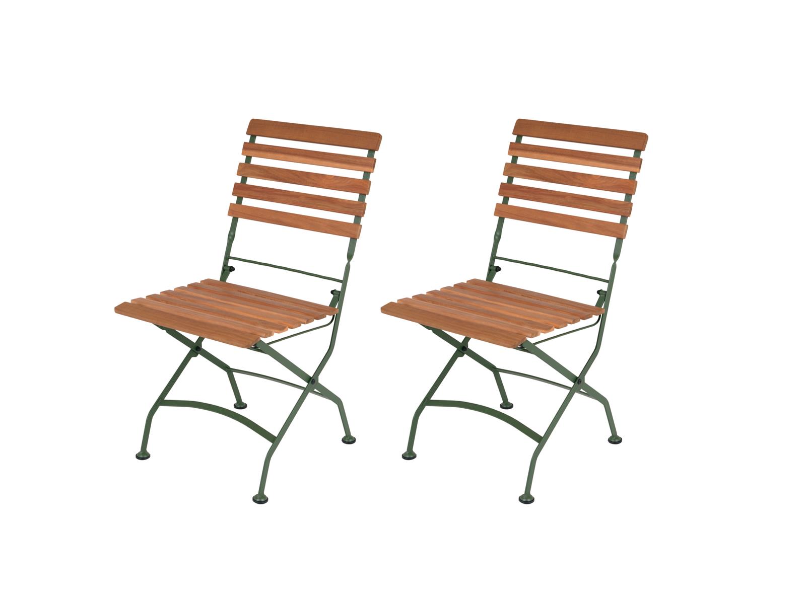 MaximaVida inklapbare tuinstoel Toscana olijfgroen 2 stuks - 100% FSC