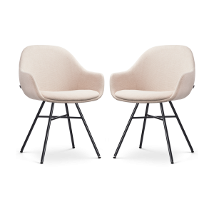 Nolon Noa-Mae Eetkamerstoelen Set van 2 – Beige – Zwarte Poten Nolon Noa-Mae Eetkamerstoelen Set van 2 – Beige – Zwarte Poten