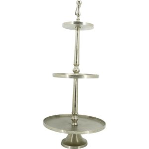 Lesli Living etagère Brush – zilver – Ø41x89cm Lesli Living etagère Brush – zilver – Ø41x89cm