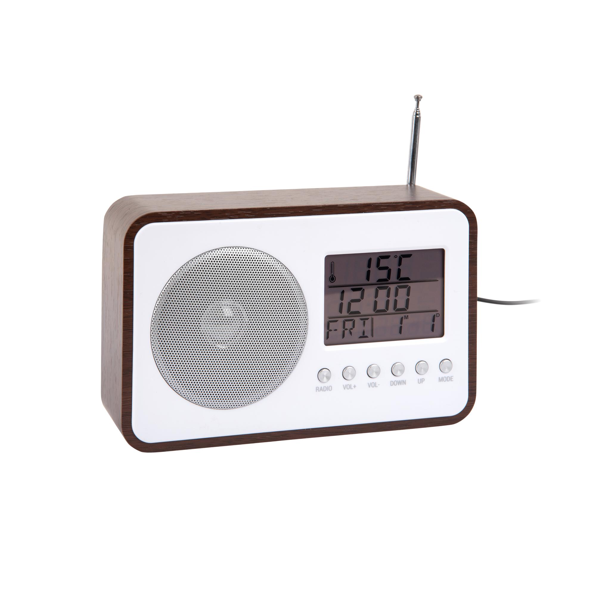 Karlsson wekker FM Radio - bruin - 19.2x6.6x12.5cm - Vaderdag - Vaderd