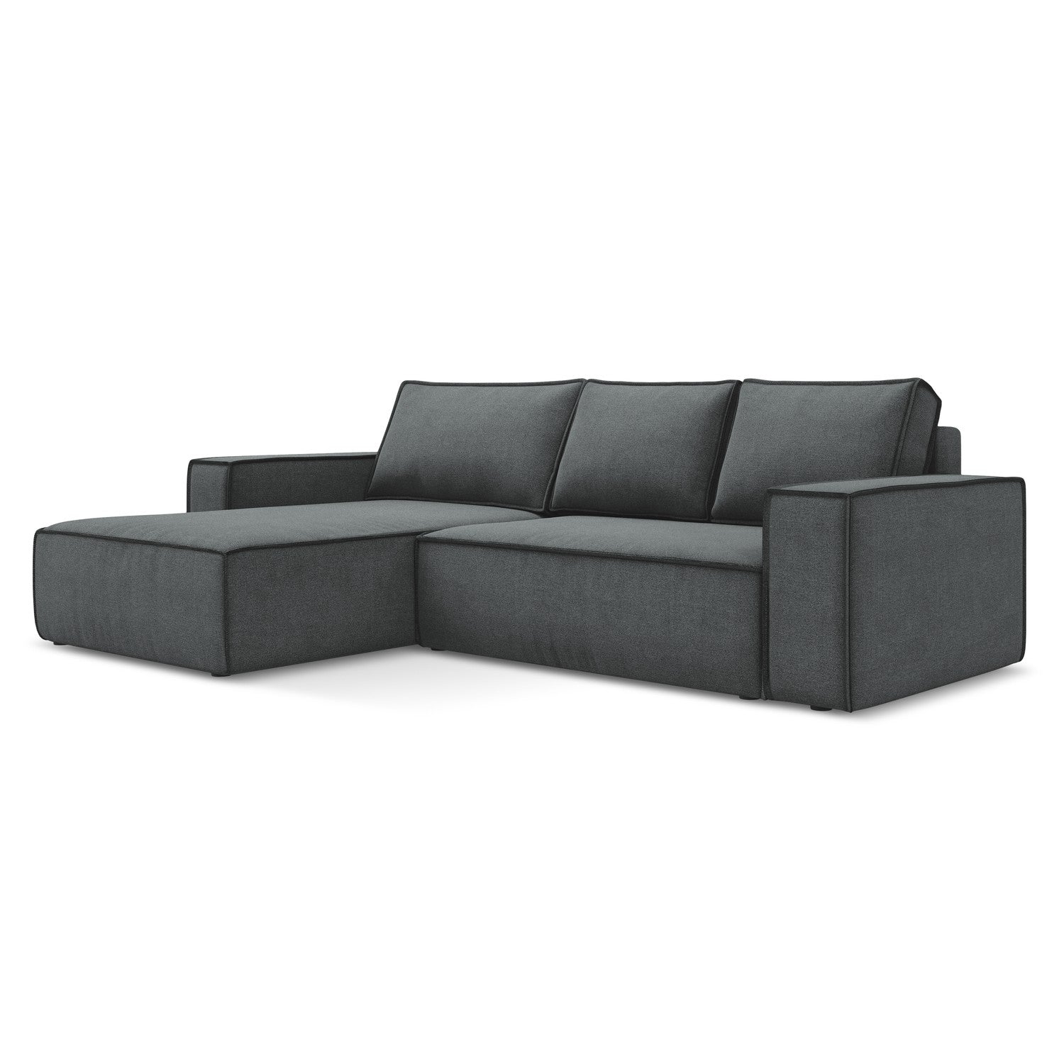 LaMiaSofa hoekbank links Livorno - textuurstof - grijs - 290x185x82