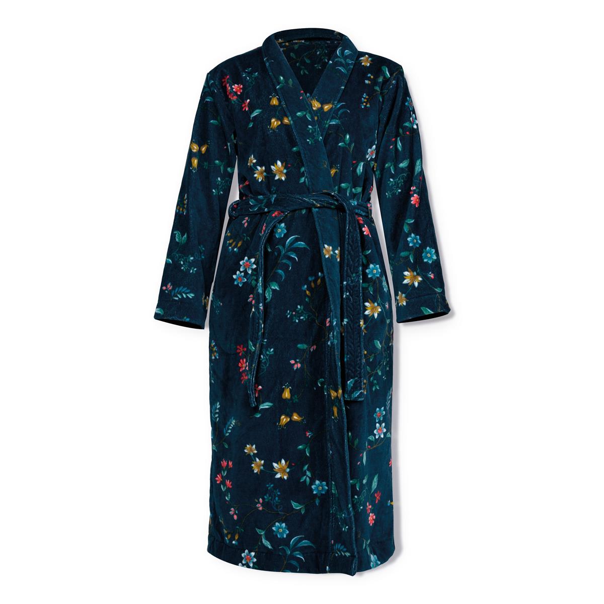 Pip Studio badjas Les Fleurs - M - donker blauw