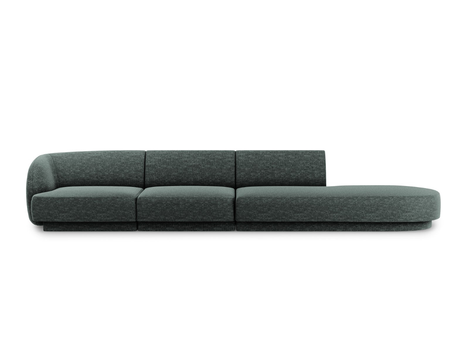 Micadoni Rechte bank Miley 4-zits, chenille, olie - 90x323x70cm