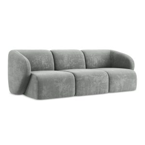 LaMiaSofa 3-zits bank Cervo – chenille stof – grijs – 244x94x75