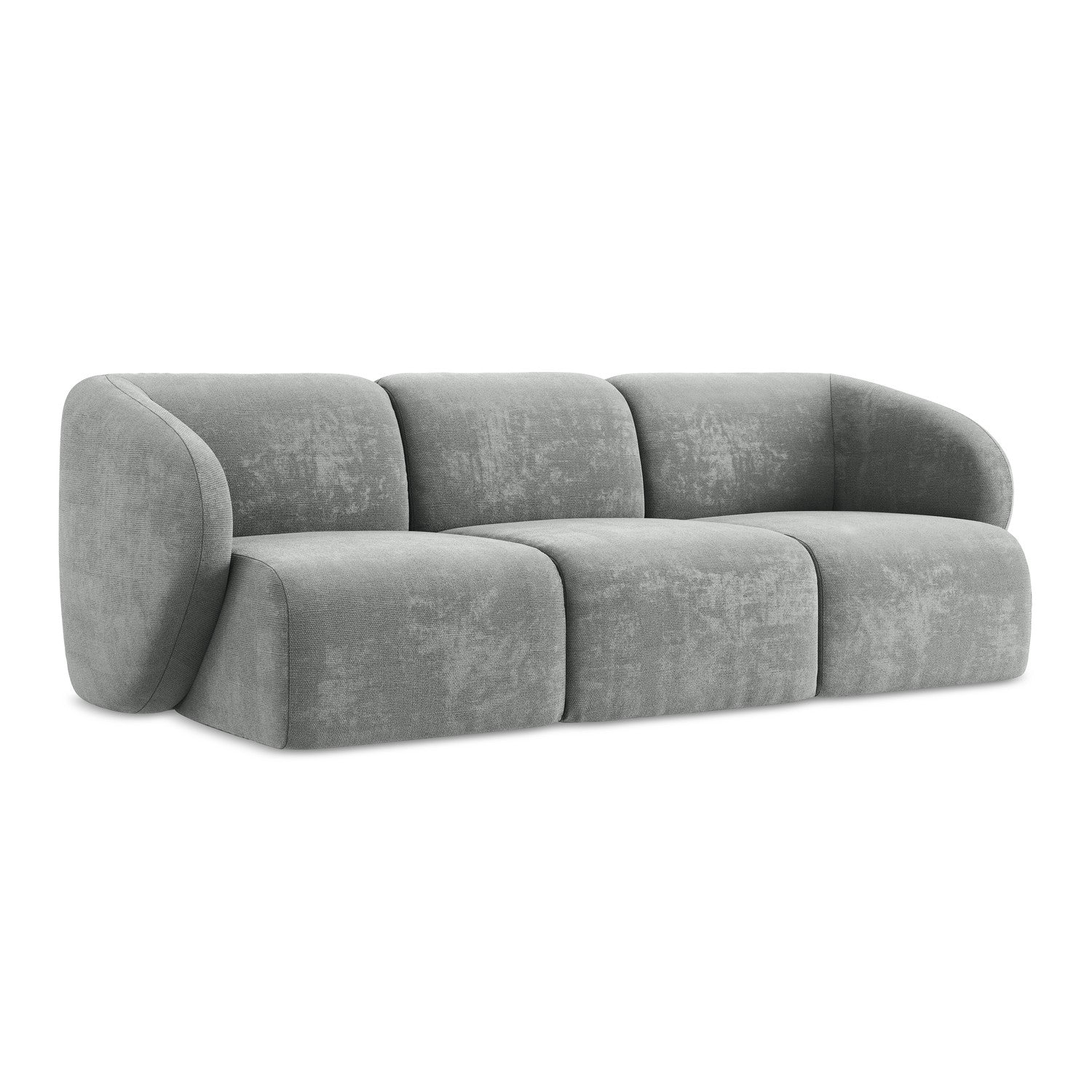 LaMiaSofa 3-zits bank Cervo - chenille stof - grijs - 244x94x75