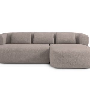 Micadoni rechter hoekbank Jenny 5-zits, boucle lichtbruin – 145x225x73 Micadoni rechter hoekbank Jenny 5-zits, boucle lichtbruin – 145x225x73