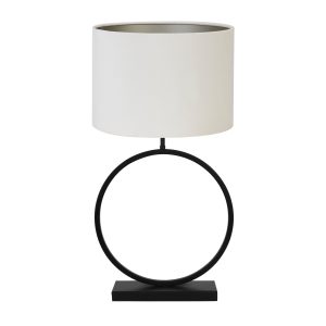 Light & Living tafellamp Liva/Velours – zwart, wit – 40x40x78.5cm Light & Living tafellamp Liva/Velours – zwart, wit – 40x40x78.5cm