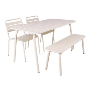MaximaVida metalen tuinset Max 150 cm ivoor – 4-delig bank zonder rugl MaximaVida metalen tuinset Max 150 cm ivoor – 4-delig bank zonder rugl