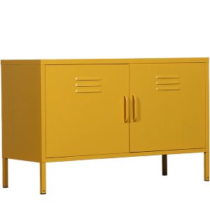 MaximaVida metalen TV lockerkast Finn 100 x 40 x 64 cm okergeel – 1 sc MaximaVida metalen TV lockerkast Finn 100 x 40 x 64 cm okergeel – 1 sc