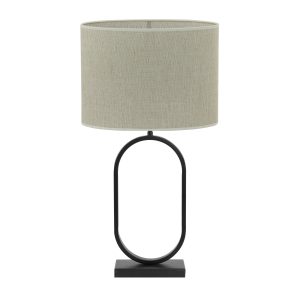 Light & Living tafellamp Jamiri/Breska ovaal – zwart, wit – 38×17.5×74 Light & Living tafellamp Jamiri/Breska ovaal – zwart, wit – 38×17.5×74
