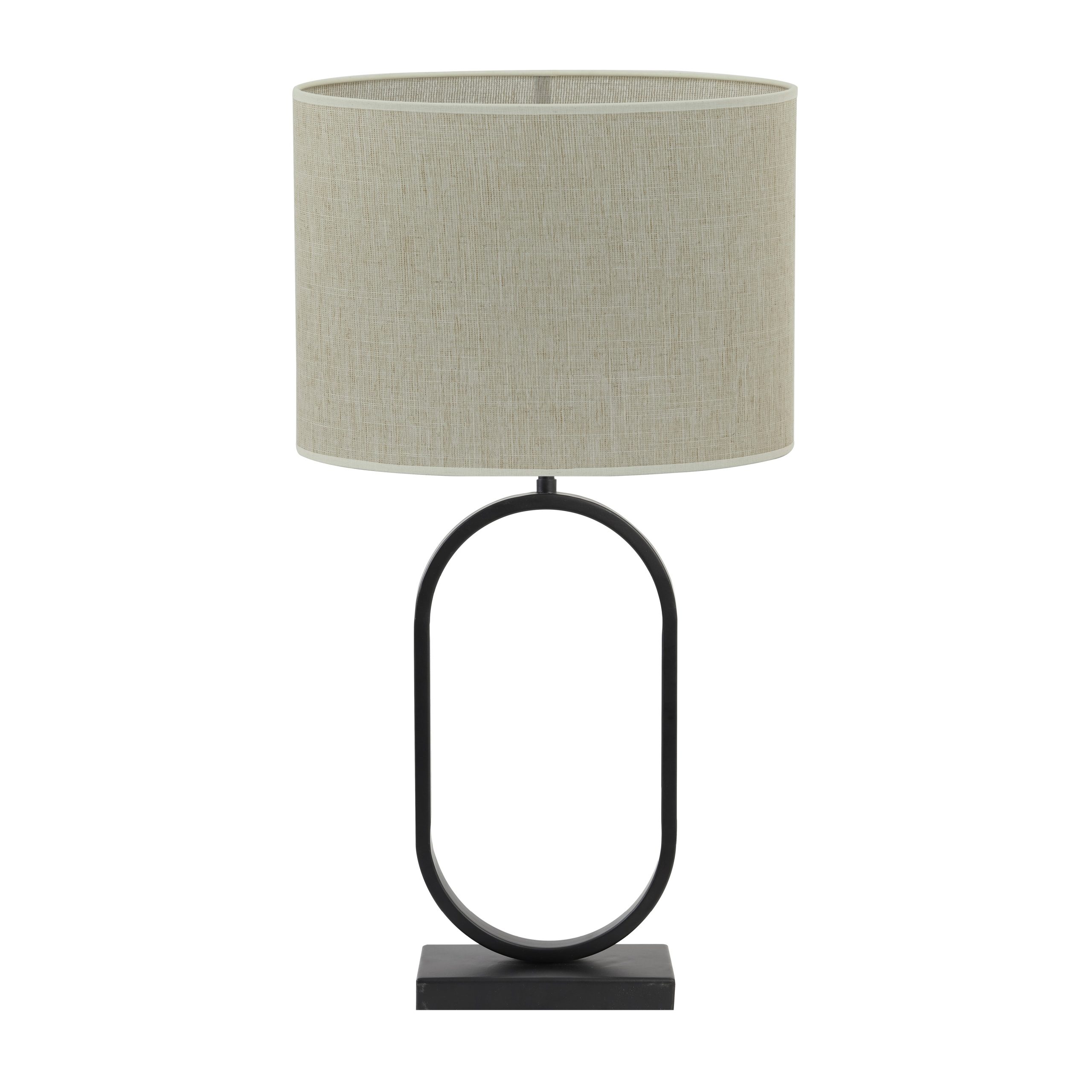 Light & Living tafellamp Jamiri/Breska ovaal - zwart, wit - 38x17.5x74