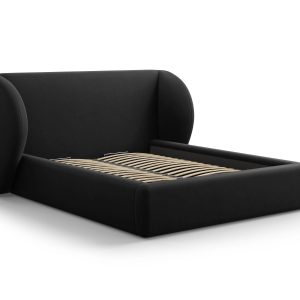 Micadoni Opbergbed met hoofdeinde Miley 160x200cm, flueel, zwart – 230 Micadoni Opbergbed met hoofdeinde Miley 160x200cm, flueel, zwart – 230