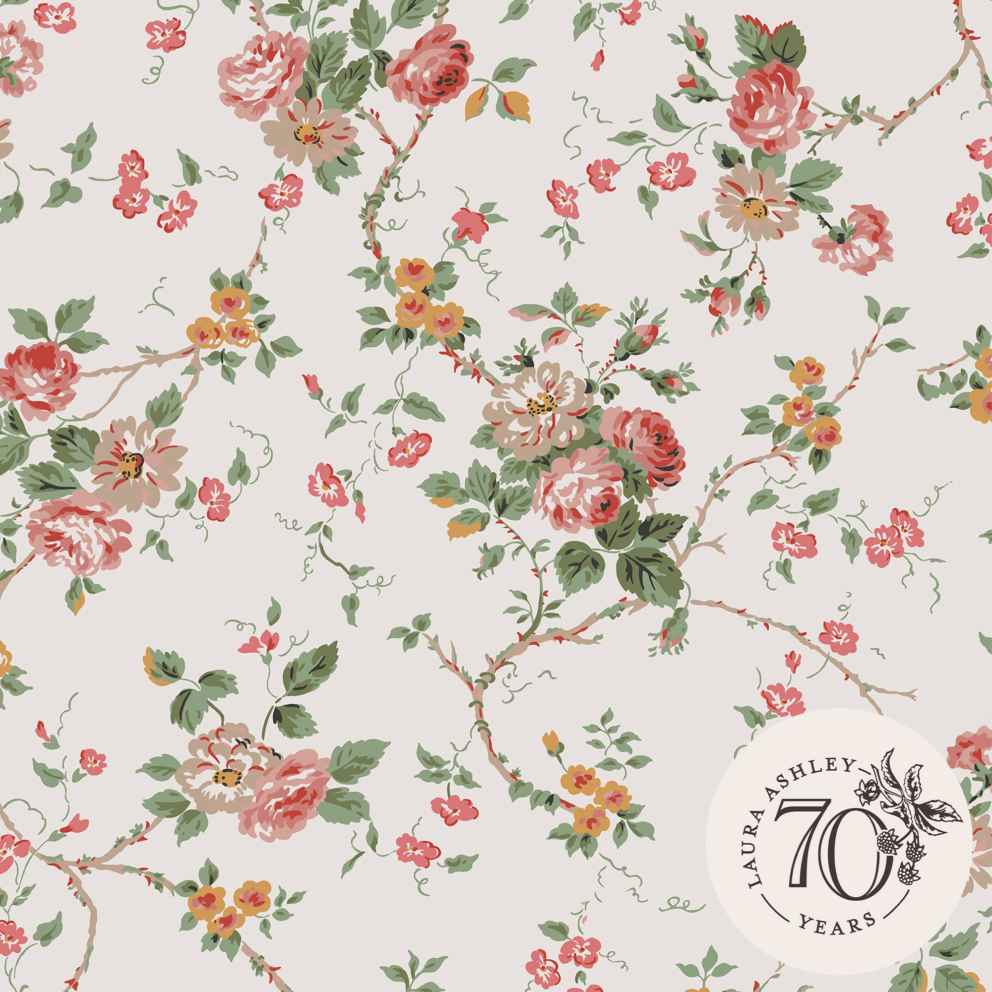 Laura Ashley Vliesbehang - Mountney Garden Antique 10mx52cm