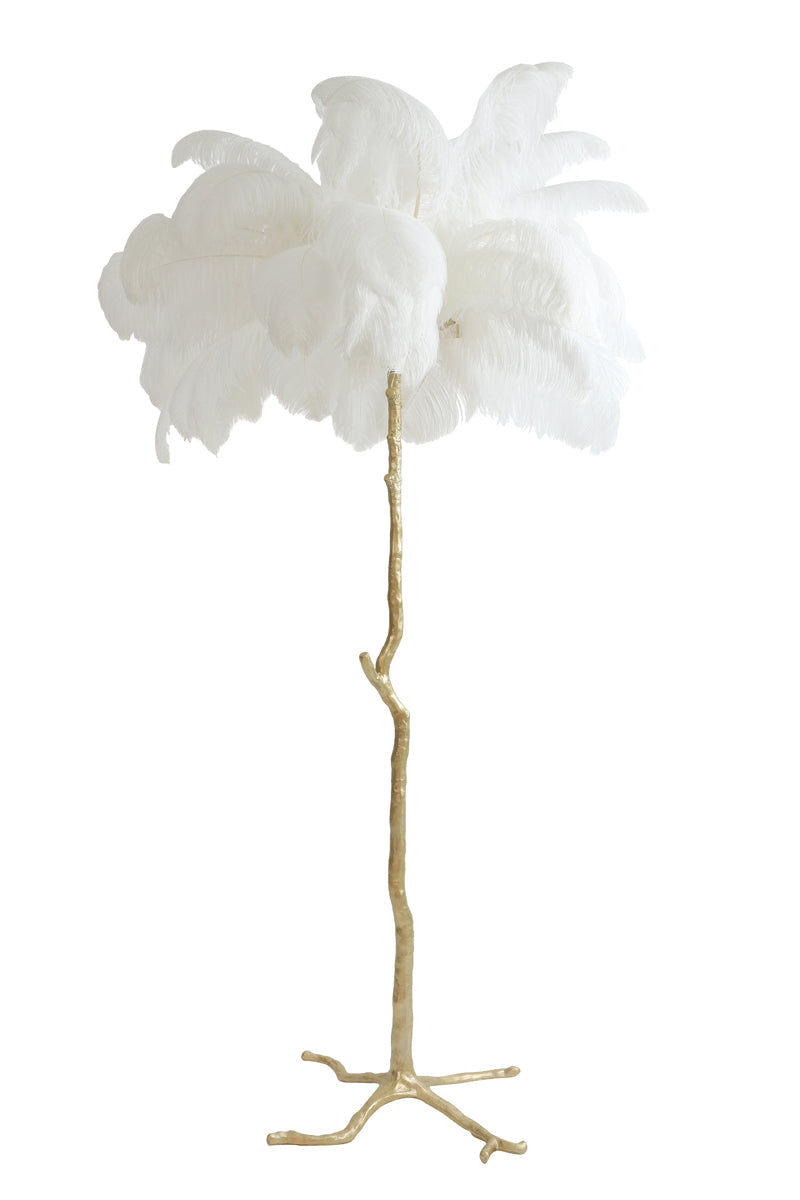 Light & Living vloerlamp FEATHER - wit - Ø95x180cm