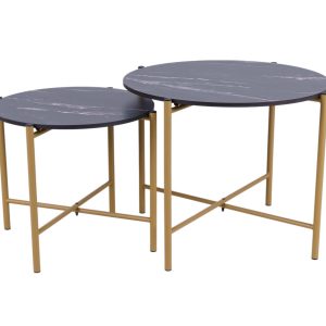 MaximaVida salontafel set Firenze 62 en 49 cm kruisframe champagne gou MaximaVida salontafel set Firenze 62 en 49 cm kruisframe champagne gou