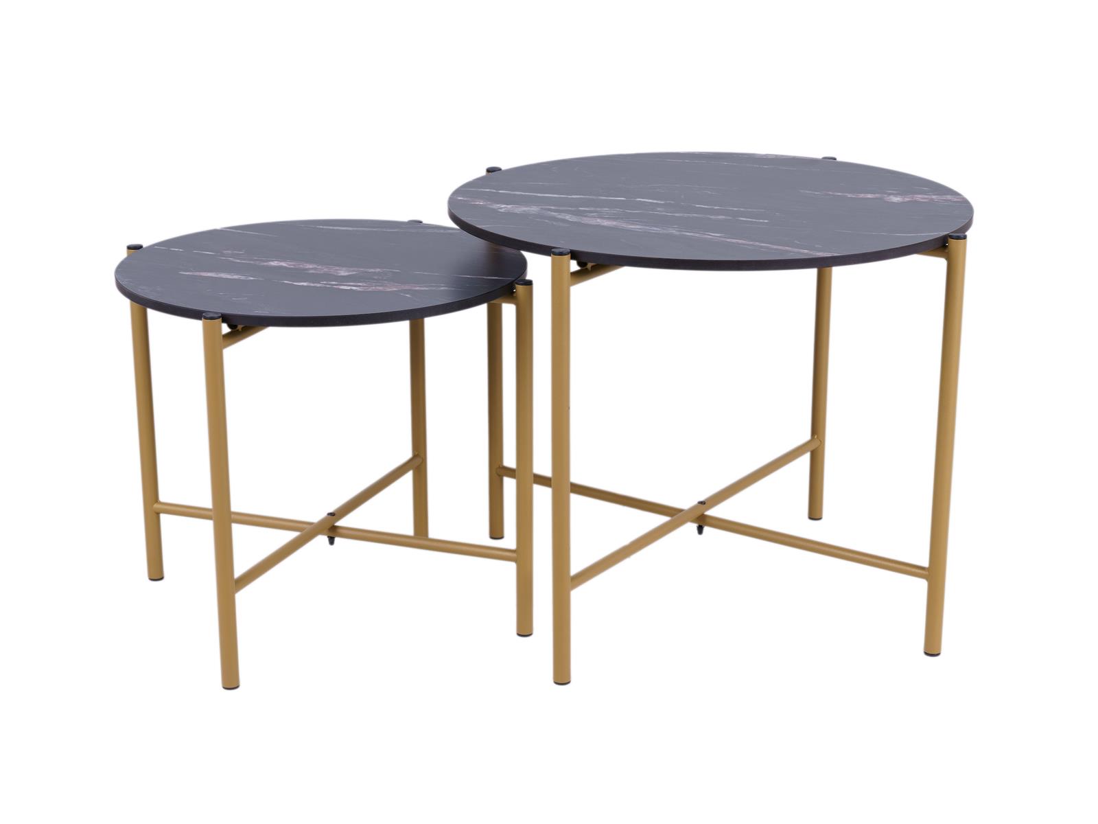MaximaVida salontafel set Firenze 62 en 49 cm kruisframe champagne gou