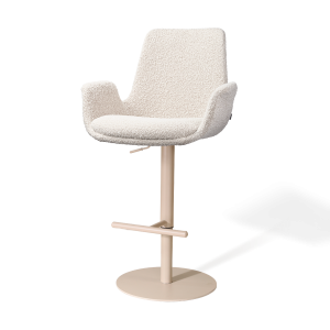 Nolon Niva-Eef tulp barkruk bouclé beige verstelbaar – beige poten Nolon Niva-Eef tulp barkruk bouclé beige verstelbaar – beige poten