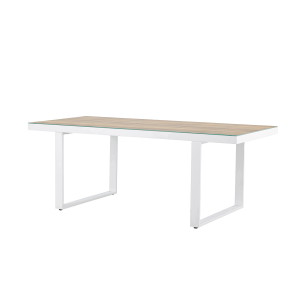 Nest outdoor Mathijs Tuintafel Aluminium Wit – met Glazen Tafelblad Nest outdoor Mathijs Tuintafel Aluminium Wit – met Glazen Tafelblad